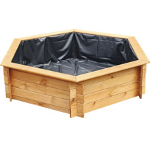 Hochteich promadino Miniteich 6eck-Hochteich, honigbraun mit Teichfolie 222 x 192 x 40 cm