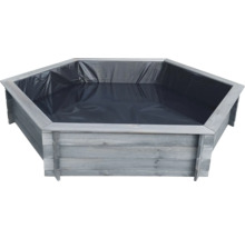 Hochteich promadino Miniteich 6eck-Hochteich ,grau mit Teichfolie 222 x 192 x 40 cm