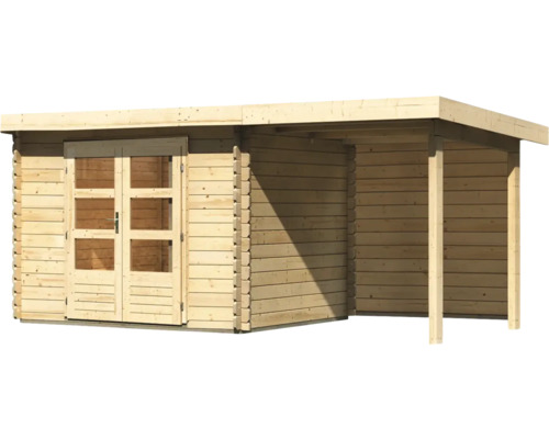 Holzgartenhaus mit Doppeltür und Vordach