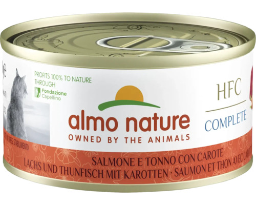 Katzenfutter nass Almo HFC Complete Lachs, Thunfisch, Karotte 70 g