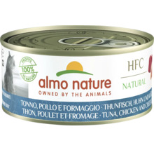 Katzenfutter nass Almo HFC natural Thunfisch, Huhn, Käse 150 g