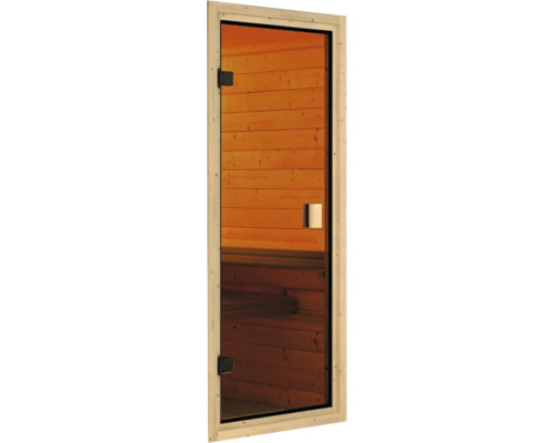 Sauna Türelement Karibu für 38/40 mm Saunen mit bronzierter Glanzglastür 187x78x3,8 cm