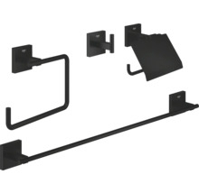 Grohe Essentials Cube Badaccessoires Set mit Handtuchring, Haken, Toilettenpapierhalter und Handtuchstange