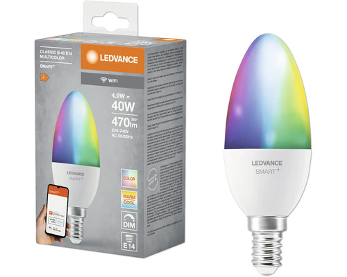 LED-Lampe Ledvance B40 E14 / 4,9 W ( 40 W ) 470 lm RGB SMART WIFI