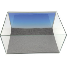 Glasaquarium mit Dekoration