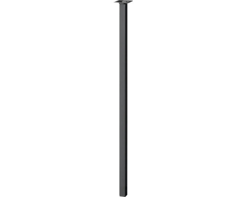 Tarrox Tischbein vierkant 25 x 25 x 700 mm, schwarz Tischbein aus Metall