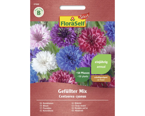 Blumensamen FloraSelf Select Kornblume 'Gefüllte Mischung'