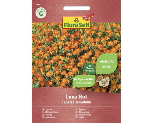 Blumensamen FloraSelf Select kleinblütige Studentenblume Tagetes tenuifolia ' Luna Rot '