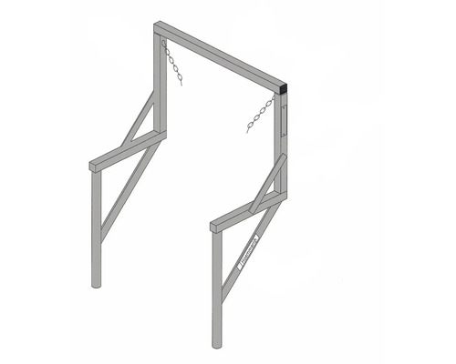 Schaukelgestell aus Holz mit Kettenaufhängung