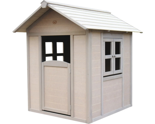 Spielhaus aus Holz mit Tür und Fenster