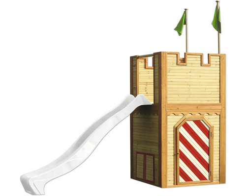 Spielhaus Spielturm axi Arthur 110 x 319 cm Holz, Kunststoff braun, rot bestehend aus Grundturm, Rutsche weiß Spielhaus Spielturm axi Arthur 110 x 319 cm Holz, Kunststoff braun, rot bestehend aus Grundturm, Rutsche weiß