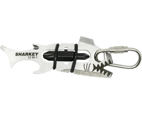 Sharkey 12-in-1 Multifunktionswerkzeug in Form eines Hais mit Karabinerhaken
