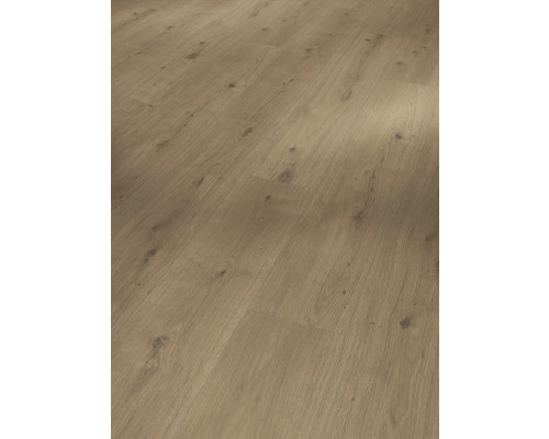 Handmuster zu Designboden Modular ONE Eiche Atmosphere Umbra Landhausdiele Klickverbindung 1285 x 194 x 8 mm Heller Laminatboden in Holzoptik