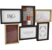 Bilderrahmen Collage MDF braun beige 26x43 cm 6 Fotos 10x15 cm