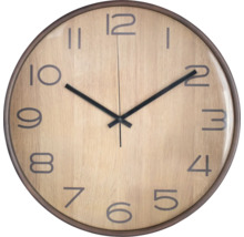 Runde Wanduhr mit Holzoptik und Ziffernblatt
