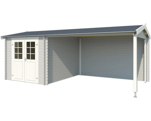 Holzgartenhaus mit Doppeltür und Vordach