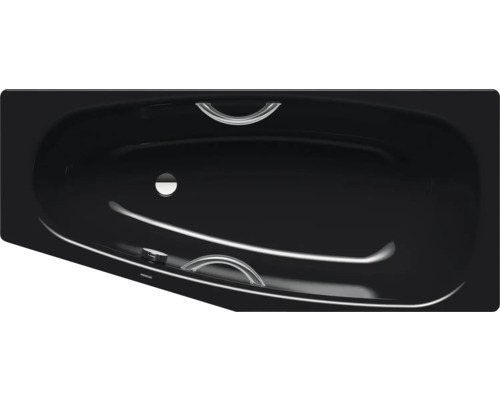 Raumsparbadewanne Kaldewei Mini Star links 833 75x157 cm schwarz glänzend 224900010701