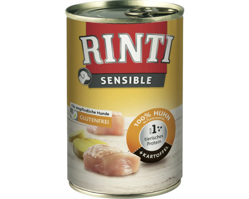 Hundefutter nass RINTI Sensible Huhn & Kartoffel glutenfrei 400 g Hundefutter nass RINTI Sensible Huhn & Kartoffel glutenfrei 400 g