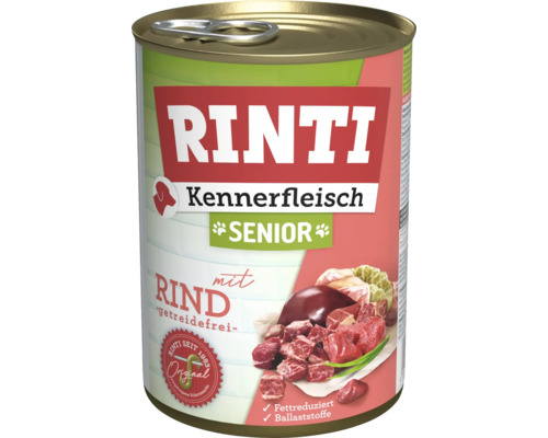 Hundefutter nass RINTI Kennerfleisch Senior Rind 400 g Hundefutter nass RINTI Kennerfleisch Senior Rind 400 g