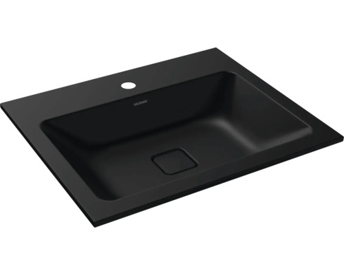 Einbauwaschbecken Kaldewei Cono 60x50 cm schwarz matt emailliert perleffekt Schwarzes Aufsatzwaschbecken aus Sanitärkeramik