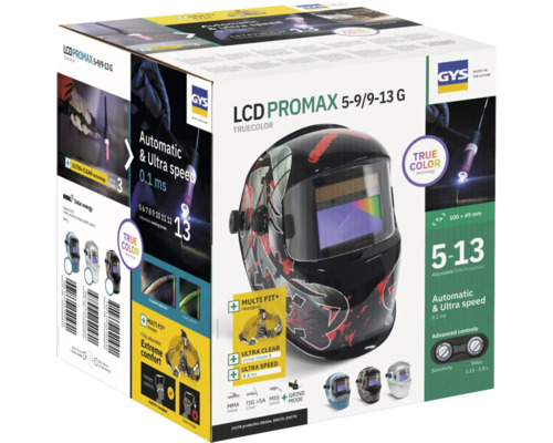 Verpackung einer GYS LCD Promax 5-9/9-13 G Schweißmaske