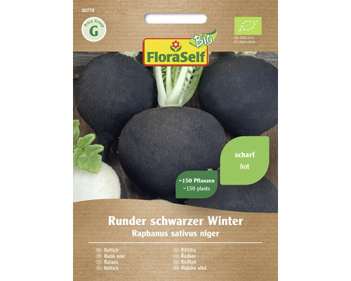 Gemüsesamen FloraSelf Bio Rettich 'Runder schwarzer Winter'