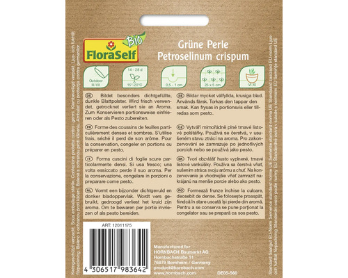 Grüne Perle Petersilie Samenpackung von FloraSelf