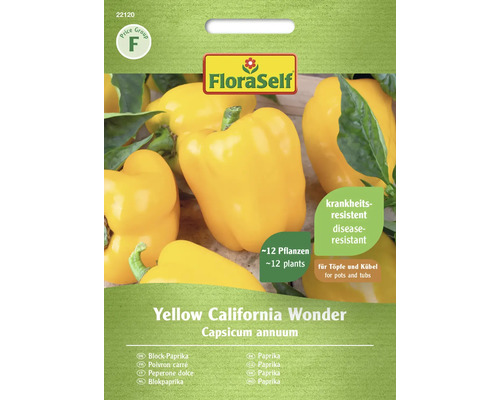 Gemüsesamen FloraSelf Paprika 'Yellow California Wonder'