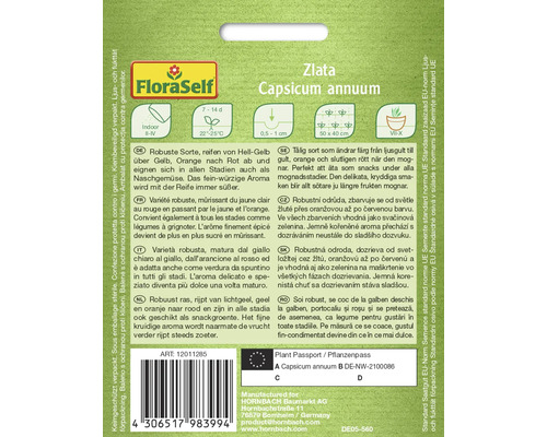 Samenpackung für Capsicum annuum Zlata