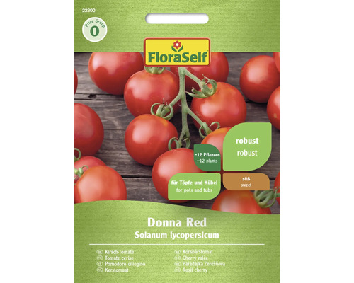 Gemüsesamen FloraSelf Kirschtomate 'Donna Red F1'