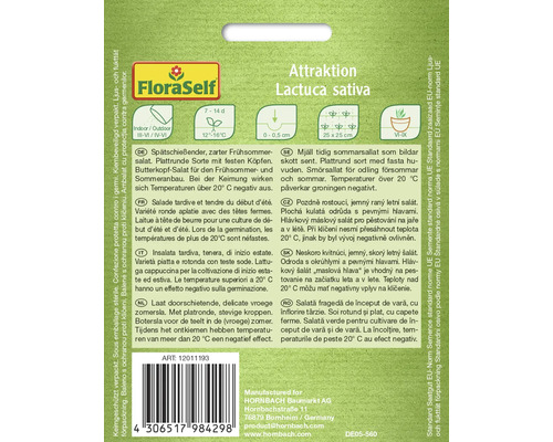 Samenpackung Attraktion Pflücksalat Lactuca sativa