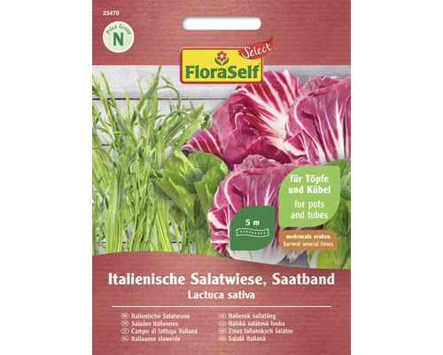Salatsamen Saatband FloraSelf Select Mischung 'Italienische Salatwiese' Italienische Salatmischung als Saatband von FloraSelf, geeignet für Töpfe und Kübel