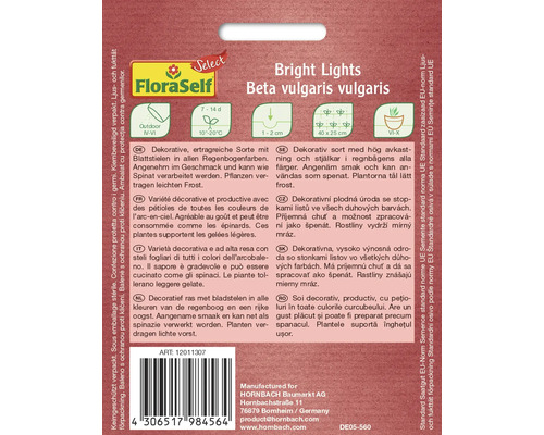 Bright Lights Beta vulgaris vulgaris Sämerei Verpackung