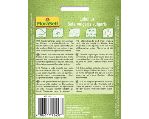 Lukullus Beta vulgaris vulgaris Saatgutpackung von FloraSelf