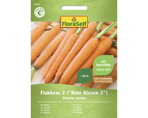Gemüsesamen FloraSelf Karotte 'Flakkese 2 ('Rote Riesen 2')'
