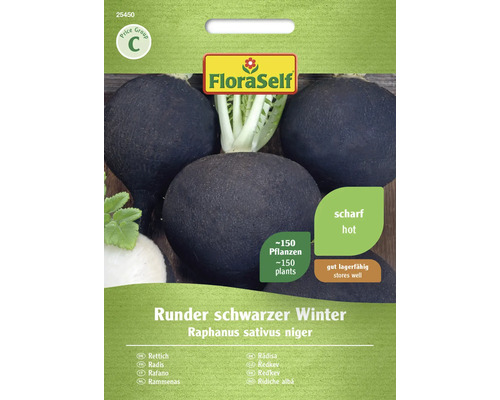 Gemüsesamen FloraSelf Rettich 'Runder schwarzer Winter'
