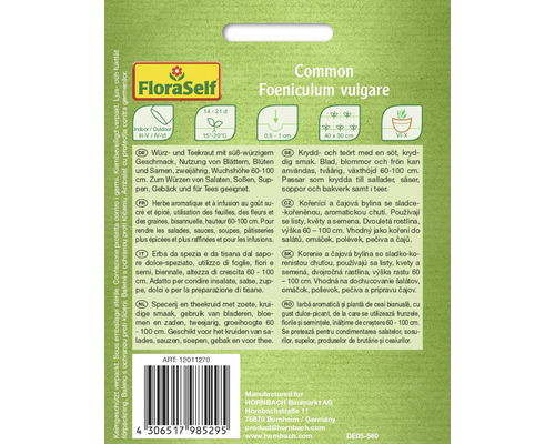 Verpackung von Fenchelsamen