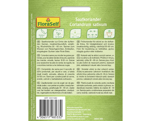Saatgutpackung Koriander