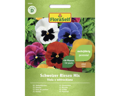 Blumensamen FloraSelf Stiefmütterchen 'Schweizer Riesen Mischung'