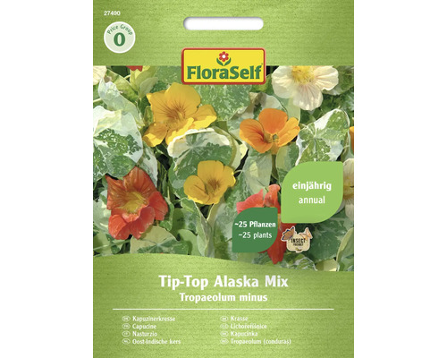 Blumensamen FloraSelf Kapuzinerkresse 'Tip-Top Alaska Mischung'