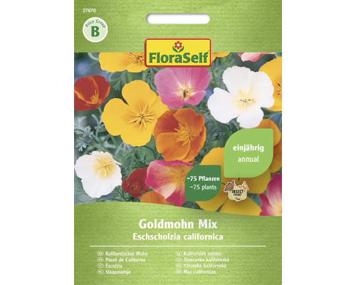 Blumensamen FloraSelf Kalifornischer Mohn 'Goldmohn Mischung'