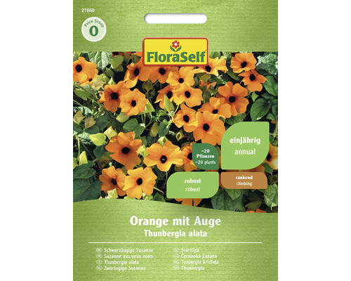 Blumensamen FloraSelf Schwarzäugige Susanne 'Orange mit Auge'