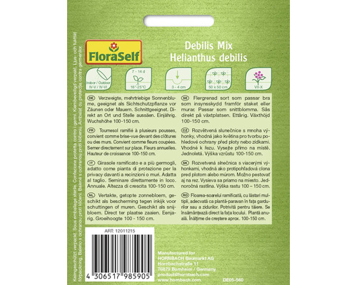 Verpackung von Helianthus debilis Samen der Marke FloraSelf