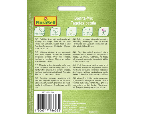 Bonita-Mix Tagetes Patula Blumensamenverpackung
