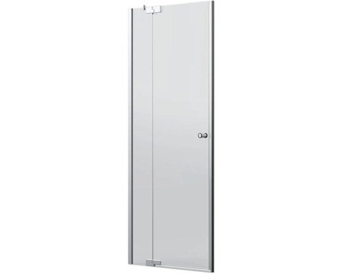 Drehtür für Nische Jungborn Sette 1000x2000 mm Festteil links Anschlag links Echtglas Klar hell silber mit schmutzabweisender Glasbeschichtung und Puffergriff Duschtür aus Glas mit Griff