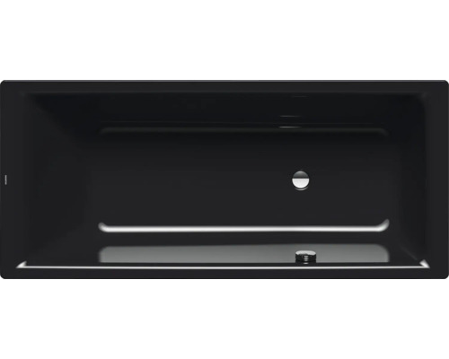 Rechteckbadewanne Kaldewei Puro 657 80x180 cm schwarz glänzend 256700010701 Schwarze Badewanne mit Ablaufgarnitur