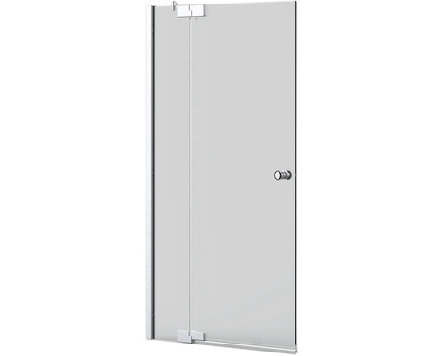 Badewannenfaltwand Jungborn Sette 2-teilig 800x1600 mm Anschlag links Echtglas Klar hell silber mit Puffergriff