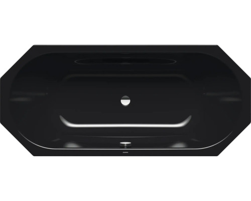 Achteckbadewanne Kaldewei Vaio Duo 8 953 80x180 cm schwarz glänzend 233300010701 Schwarze Badewanne von oben fotografiert.