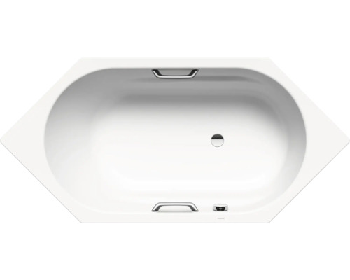 Sechseckbadewanne Kaldewei Vaio 6 STAR 959 90x190 cm alpinweiß matt 233900010711 Weiße Eckbadewanne mit Haltegriffen und Ablauf