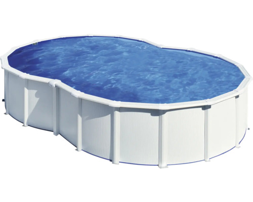 Aufstellpool Stahlwandpool-Set Gre Dream-Pool achteckig 520x350x122 cm inkl. Sandfilteranlage, Einbauskimmer, Leiter, Filtersand, Anschlussschlauch & Bodenschutzvlies